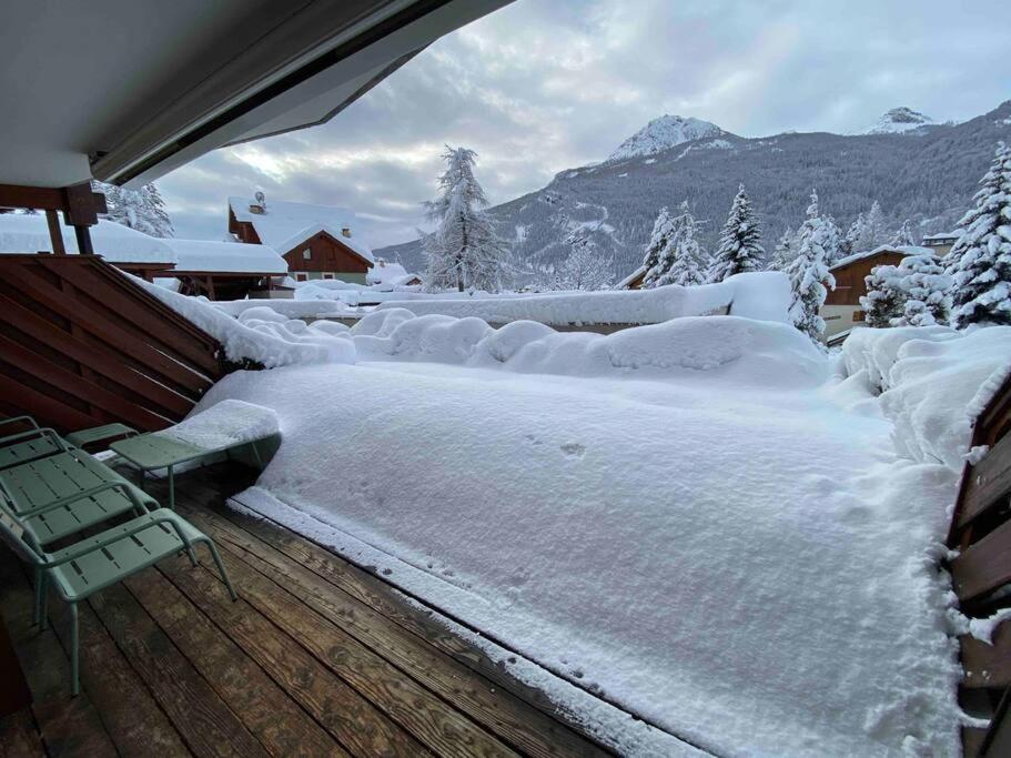 Appartement 4 Pers Grande Terrasse Vue Pistes Ski Saint-Chaffrey Extérieur photo